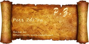 Pott Zóra névjegykártya